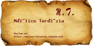 Málics Terézia névjegykártya